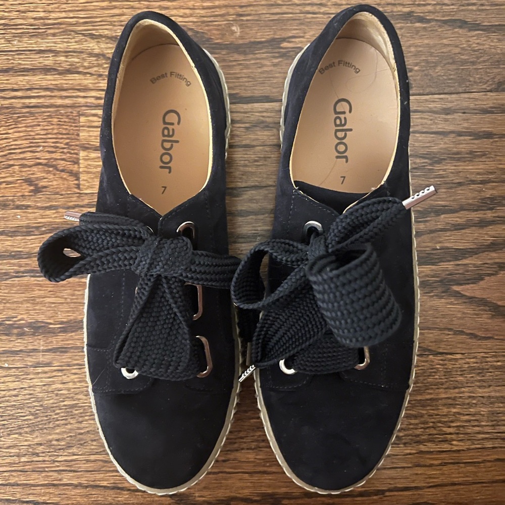 Gabor Black Suede Sneakers